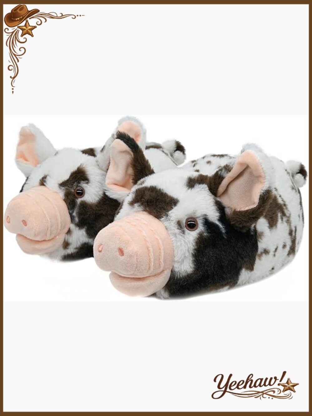 Faux Fur Animal Slippers, Anti-Slip Sole, Men's/Women's